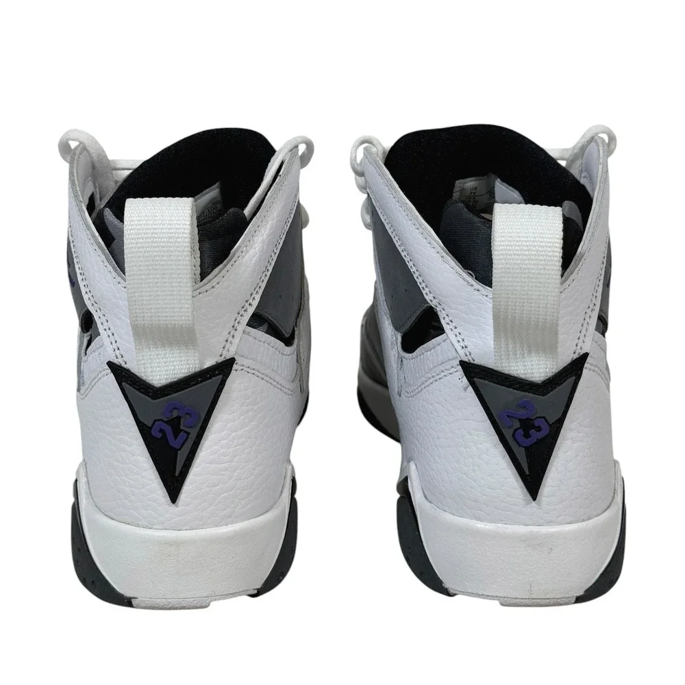 Air Jordan 7 Retro BG Flint 2021 White Varsity Purple Grey 7Y Men's 7 DJ2777-100
